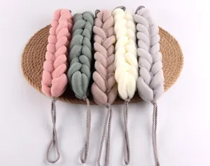 Long braided mesh bath sponge scrubber with lanyard, soft exfoliating back scrubber for daily use.