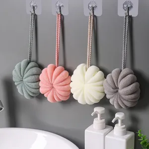 Soft large bath sponge loofah with hanging rope for daily body cleaning and shower use.