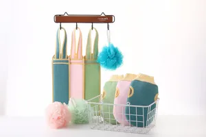 Conjunto de toalla exfoliante de baño y manoplas con esponjas de ducha para limpieza