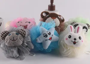 Süßes Cartoon Tier Duschschwamm Set, weicher Mesh Duschball für Kinder und tägliche Reinigung.