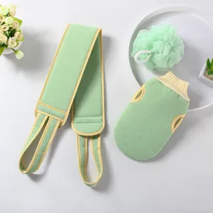 Conjunto de Esponja y Estropajo Exfoliante para Baño Guantes de Baño y Correa Raspadora de Espalda Accesorios de Ducha para Adultos Limpieza Corporal