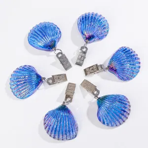 Clips para Mantel de Concha y Ballena de Acero Inoxidable Pesas de Cristal Decorativas para Mesa