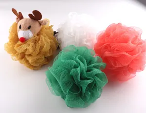 Weihnachten Rentier Badeschwamm Set 4 Stk Süße Duschpuff Luffa Körperwäscher Geschenk