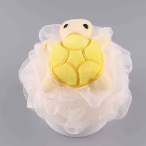 Süßer Schildkröten Badeschwamm mit weichem Netz für die tägliche Körperreinigung und Dusche.