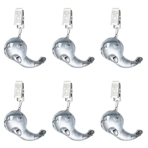 Pinzas para mantel de metal plateado con forma de ballena sujetadores pesados 6 piezas