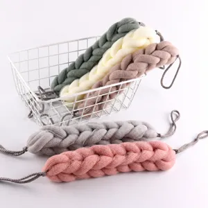 Long braided bath sponge mesh scrubber for shower, stretchable foaming PE net back washer.