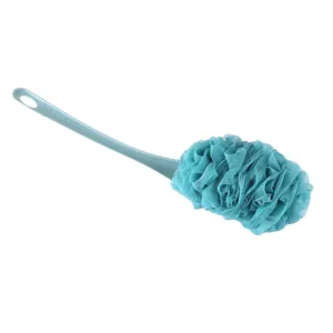 Esponja de baño de mango largo con malla suave para la limpieza corporal diaria y lavado de espalda.