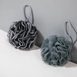 Soft Mesh Bath Sponge Color Blocking Exfoliating Bath Ball With Hanging Rope Daily Shower Accessories For Bathroom Home