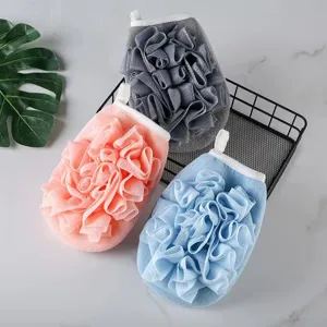 Double Sided Exfoliating Bath Sponge Scrubber Mesh Shower Mitt Body Exfoliator Scrub Glove For Home Bathroom Cleaning