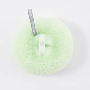 Japanse badspons exfoliërende douchepuff netwerkspons met handvat lichtgroene badspons