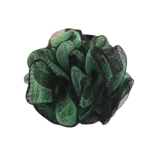 Black green mesh bath sponge loofah scrubber for body cleaning exfoliating foaming shower tool