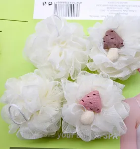 Set de esponja de baño de malla con diseño de champiñón, bola de ducha suave para el cuerpo.