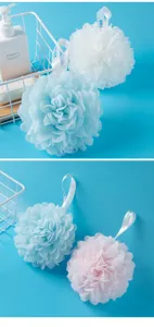 Esponja de baño de nailon suave, malla exfoliante para una limpieza delicada y espuma rica.
