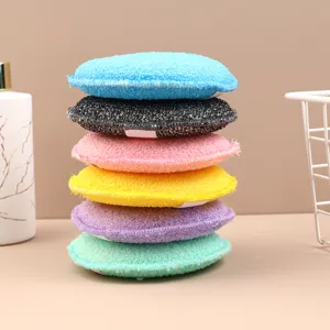Set di spugne da bagno esfolianti colorate, morbida spugna a rete per doccia e cura della pelle.
