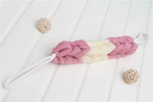 Mesh back scrubber long shower sponge soft exfoliating body bath strap for home bathroom use.
