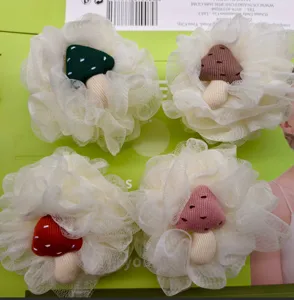 Set de 4 esponjas de ducha de hongos lindas esponja de baño de malla suave para cuerpo