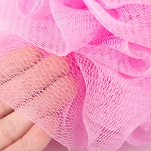 Rosa PE Netz Duschschwamm Badeschwamm für sanfte Körperreinigung und reichen Schaum.