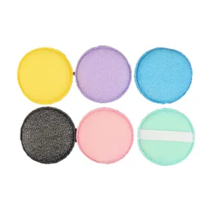 Set di 6 spugne da bagno rotonde colorate tamponi esfolianti per la pulizia del corpo.