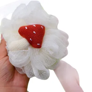 Esponja de ducha de malla con diseño de hongo para baño diario y espuma rica y suave.
