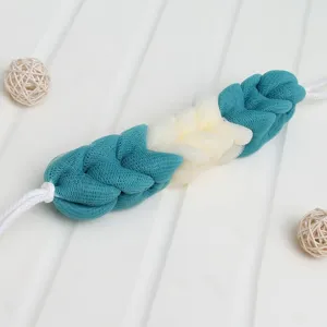 Nordic style long bath mesh sponge scrubber for body cleaning and back scrubbing with hanging loop