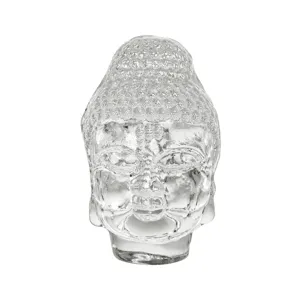Figurina di Buddha in Vetro di Cristallo Trasparente in Stile Chinese Statua di Maitreya Soprammobile da Scrivania Decorazione