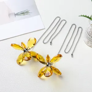 Pendentif chaîne de tirage pour ventilateur en cristal avec chaîne à billes en métal