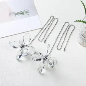 Pendentif chaîne de tirage pour ventilateur de plafond papillon en cristal, déco élégante.