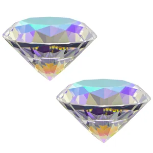 Stunning crystal diamond AB color iridescent glass paperweight for desktop and nail art