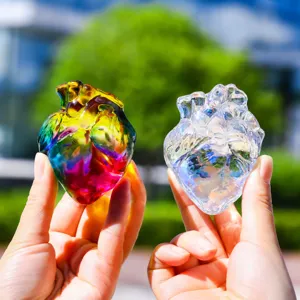 Crystal anatomical heart shaped ornament desktop decor romantic gift for wedding party