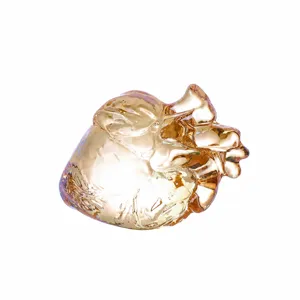 Crystal anatomical heart ornament table decor luxury gold gift for wedding Valentine day