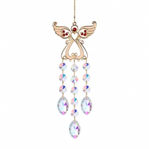 Crystal suncatcher angel hanging ornament pendant for garden window decoration and gifts.