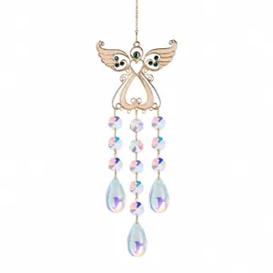 Crystal suncatcher angel wind chime pendant colorful drop hanging ornament for home decor