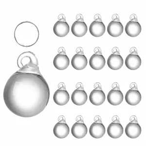 Conjunto de colgantes de lágrima de vidrio transparente con anillos para decoración de bodas.