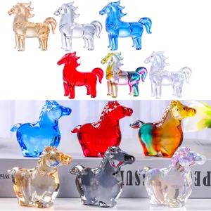 Statuetta di Cavallo in Cristallo Decorazione da Tavolo Animale Carino Artigianato in Cristallo Soggiorno Decorazione per la Casa Regalo per Bambini