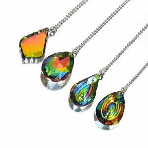 Chaîne de perles pendentif en cristal coloré pour déco de lampe d'ventilateur étincelante.