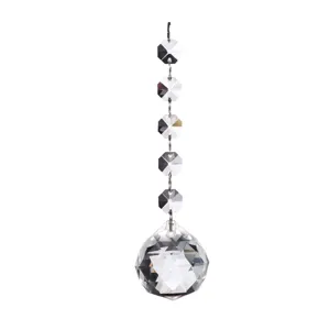 Clear crystal suncatcher chandelier pendant with beads for home decor lighting accessories.