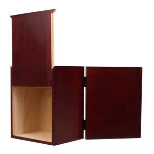 Wooden pet urn for cats and dogs, solid wood memorial box coffin detail view for pet ashes storage.