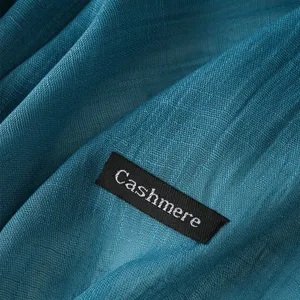 Bleu cachemire texture legere transparent echarpe châle fibre de bambou protection solaire