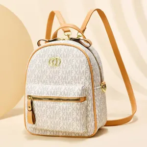 Chique mini-rugzak voor dames, stijlvol monogrampatroon met kunstleer voor dagelijks gebruik.