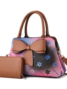 Mujer bolso de hombro degradado moda lazo bolso de mano casual elegante bolso asa