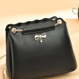 Sac Bandouliere Femme Noir Avec Chaine Elegante Tendance Mode Sac Main Chic
