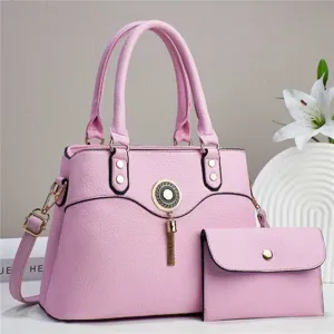 Rosa handtasche set für damen stilvolle schultertasche umhängetasche mit geldbörse