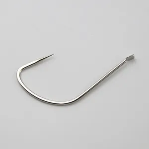 Stainless steel barbless fishing hook large size single metal fishing gear for outdoor.