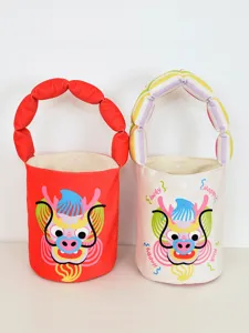 Cute cartoon dragon bucket bag with padded strap for women and kids festive daily fashion use.
