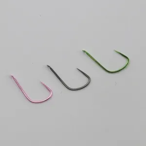 Hameçons de Pêche Sans Ardillon Nouveau Style Kanto Hameçons à Fil Fin Pour Pêche Sauvage et Pêche au Trou Noir Tailles et Couleurs Variées