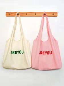 Canvas tote bag for women, large capacity minimalist design casual daily shoulder handbag.