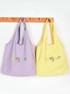 Grand sac cabas en toile fourre-tout decontracté sac d'épaule esthétique simple