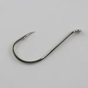 Heavy duty saltwater fishing hook with barbed eagle beak design for sea bass tackle.