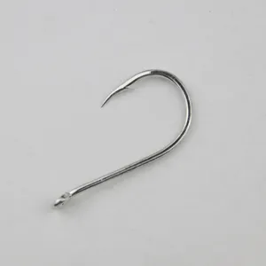 Premium Chinu fishing hook with eyelet and barb, durable metal tackle for sea rock fishing.