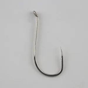Durable stainless steel sea fishing hook with eyelet and sharp barb for saltwater angling
